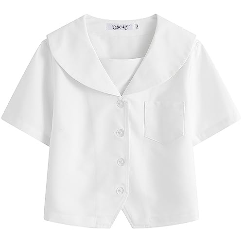 STYLE eight] ブラウス 関東襟 スクール JK セーラー襟 長袖